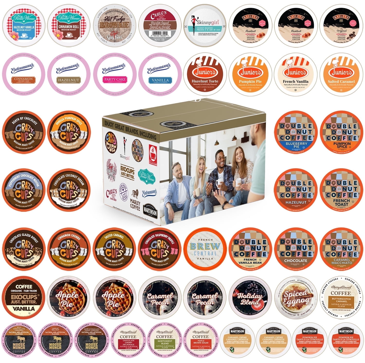 Perfect Samplers Flavored Coffee Pods Variety Pack, 50 Count for Keurig K Cup Brewers