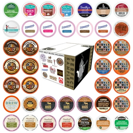 Perfect Samplers Flavored Coffee Single Serve Cups Variety Pack Sampler, 40 Ct