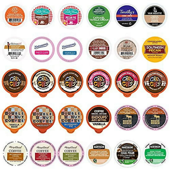 Perfect Samplers Flavored Coffee Variety Sampler Pack, Assorted Flavors in Single Serve Pods for Keurig K-Cup Machines, 30 Count