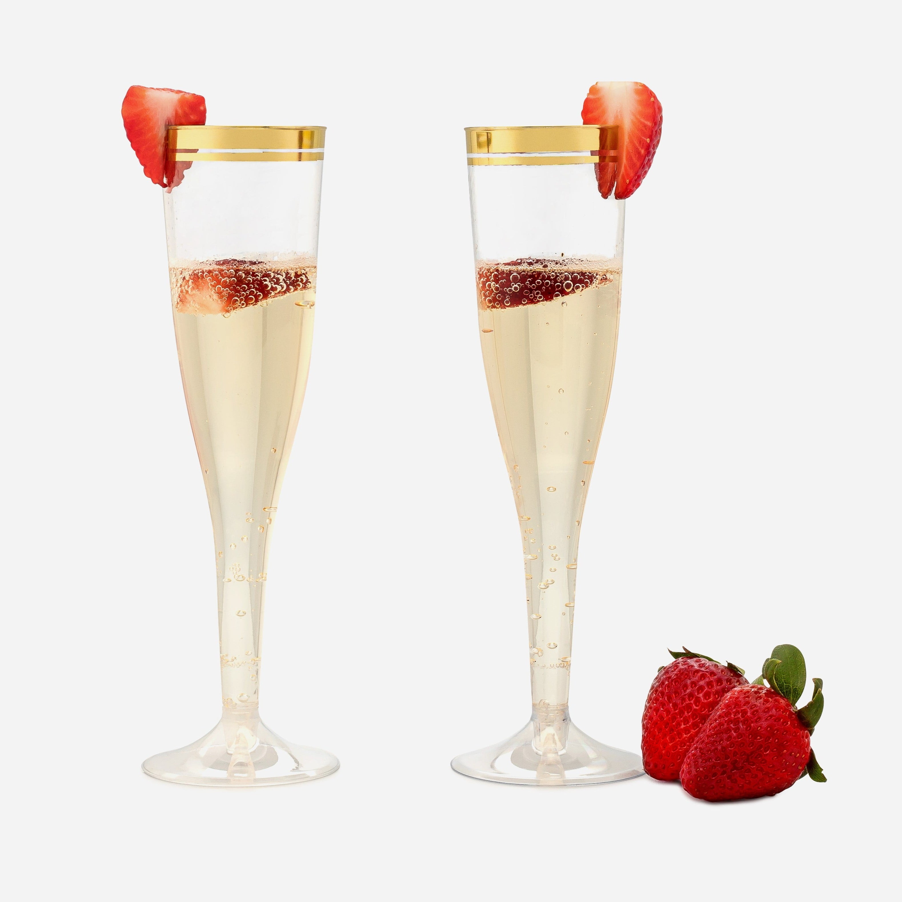 Perfect Settings Tableware 100 Pack Clear Plastic Disposable Champagne