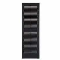 Perfect Shutters IL501535002 Premier Louver Exterior Decorative Shutter, Black - 15 x 35 in.