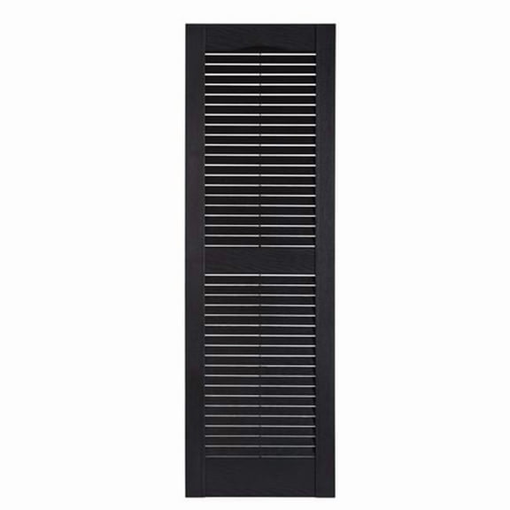 Perfect Shutters IL501535002 Premier Louver Exterior Decorative Shutter, Black - 15 x 35 in.