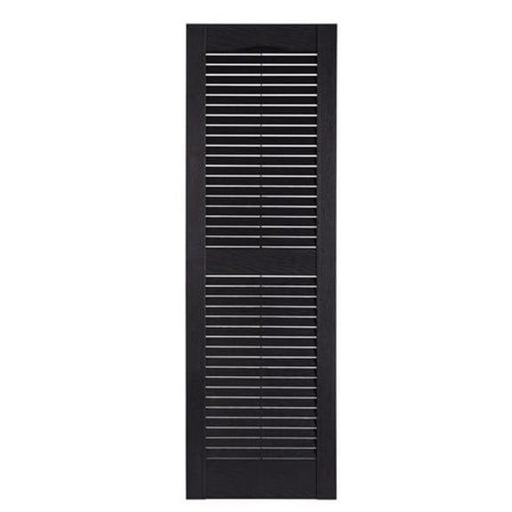 Perfect Shutters IL501539002 Premier Louver Exterior Decorative Shutter, Black - 15 x 39 in.
