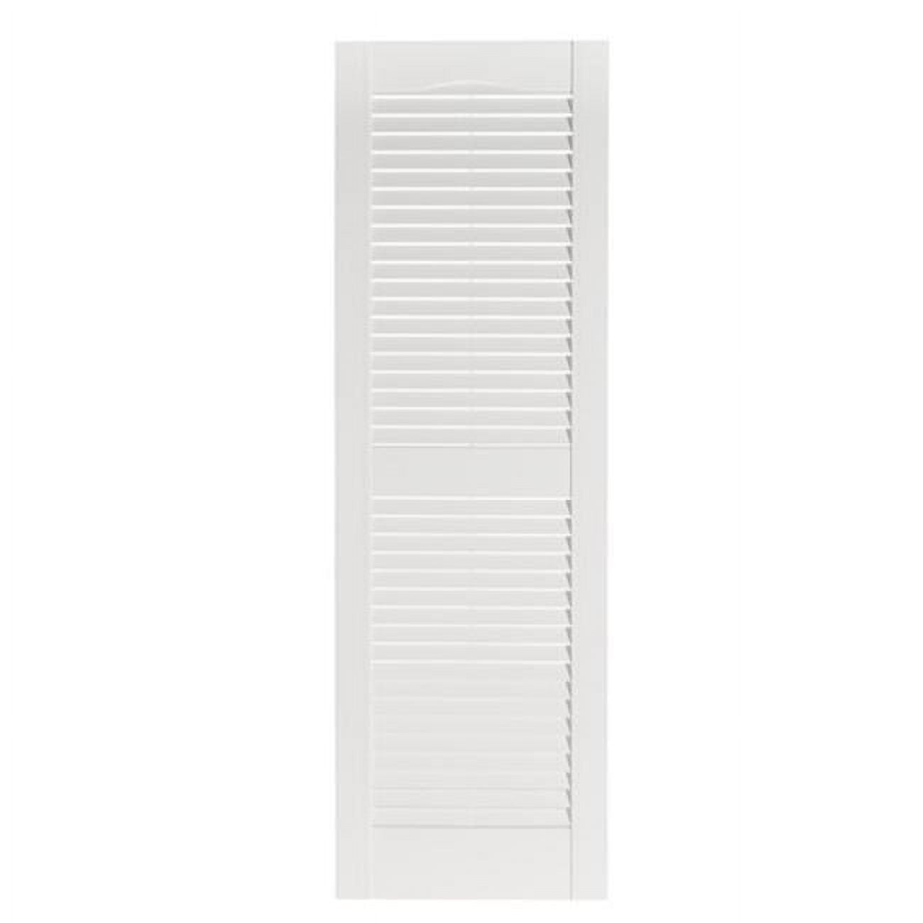 White Polypropylene 43" Louvered Exterior Shutters Set