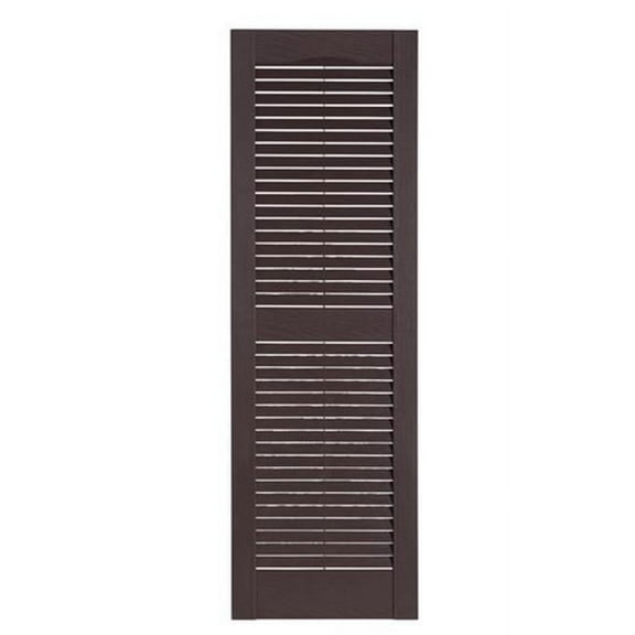 Perfect Shutters IL501559025 Premier Louver Exterior Decorative Shutter Sienna Brown - 15 x 59 in