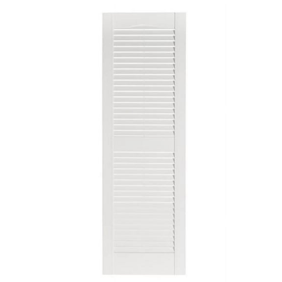 Perfect Shutters IL501563001 Premier Louver Exterior Decorative Shutter, White - 15 x 63 in.