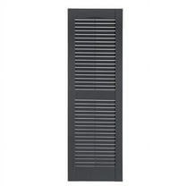 Perfect Shutters IL501567007 Premier Louver Exterior Decorative Shutter, Dark Gray - 15 x 67 in.