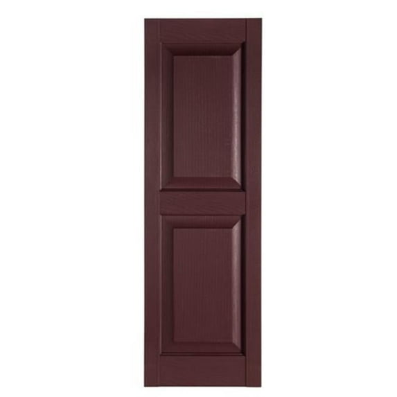 Perfect Shutters IR521539260 Premier Raised Panel Exterior Decorative Shutters Burgundy - 15 x 39 in