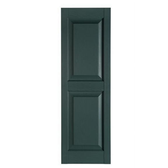 Perfect Shutters IR521539331 Premier Raised Panel Exterior Decorative Shutters Heritage Green - 15 x 39 in.