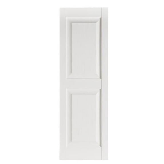 Perfect Shutters IR521543001 Premier Raised Panel Exterior Decorative Shutters White - 15 x 43 in