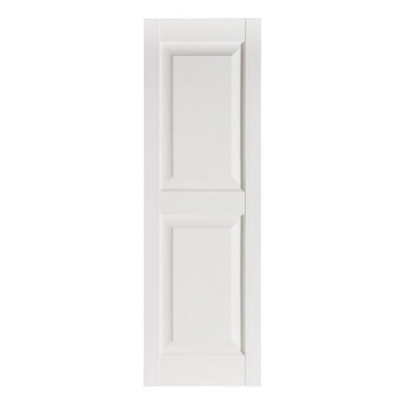 Perfect Shutters IR521543001 Premier Raised Panel Exterior Decorative Shutters White - 15 x 43 in