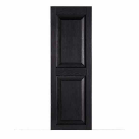 Perfect Shutters IR521551002 Premier Raised Panel Exterior Decorative Shutters, Black - 15 x 51 in.