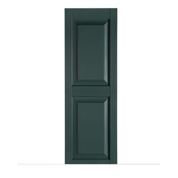 Perfect Shutters IR521551331 Premier Raised Panel Exterior Decorative Shutters Heritage Green - 15 x 51 in.