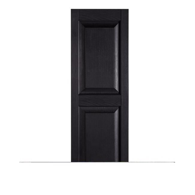 Black Polypropylene Raised Panel Exterior Shutters, 15'' x 59''