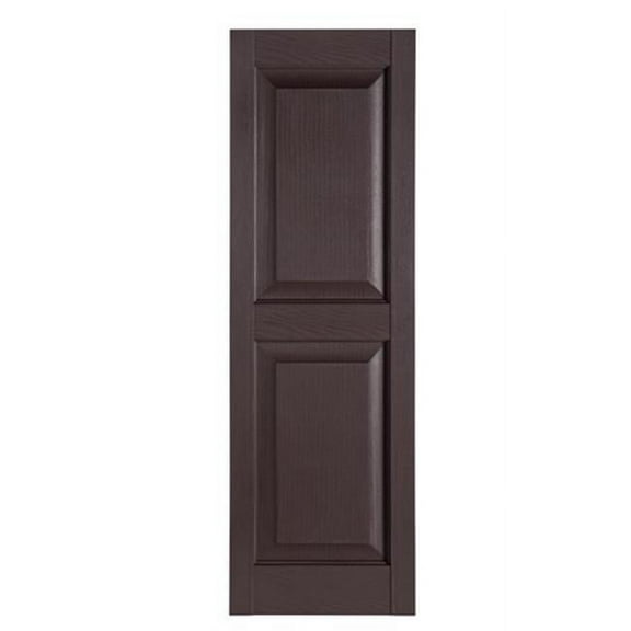 Perfect Shutters IR521559025 Premier Raised Panel Exterior Decorative Shutters Sienna Brown - 15 x 59 in