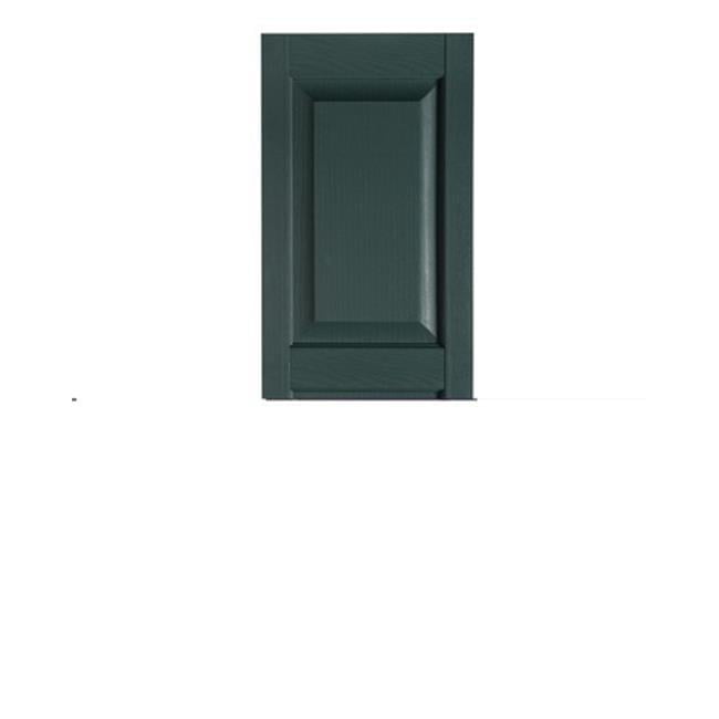 Heritage Green Polypropylene Raised Panel Exterior Shutters, 15 x 59 in.
