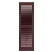 Perfect Shutters Premier Louver Exterior Decorative Shutter, Burgundy - 15 x 67 in.