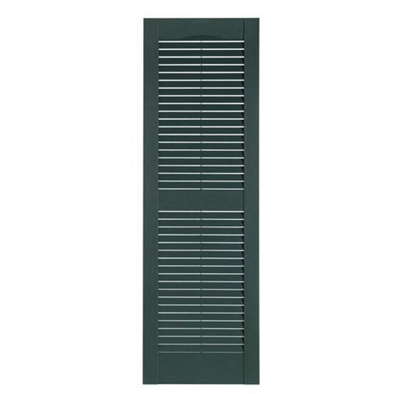 Heritage Green Polypropylene Louvered Exterior Shutters, 15" x 35"