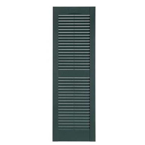 Perfect Shutters Premier Louver Exterior Decorative Shutter, Heritage Green - 15 x 35 in.