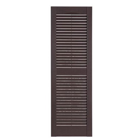 Perfect Shutters Premier Louver Exterior Decorative Shutter, Sienna Brown - 15 x 43 in.