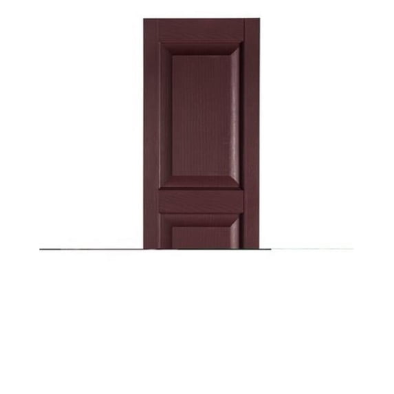 Perfect Shutters Premier Raised Panel Exterior Decorative Shutters, Burgundy - 15 x 67 in.