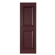 MISTER MXYZPTLK Perfect Shutters Premier Raised Panel Exterior Decorative Shutters, Burgundy - 15 x 71 in.