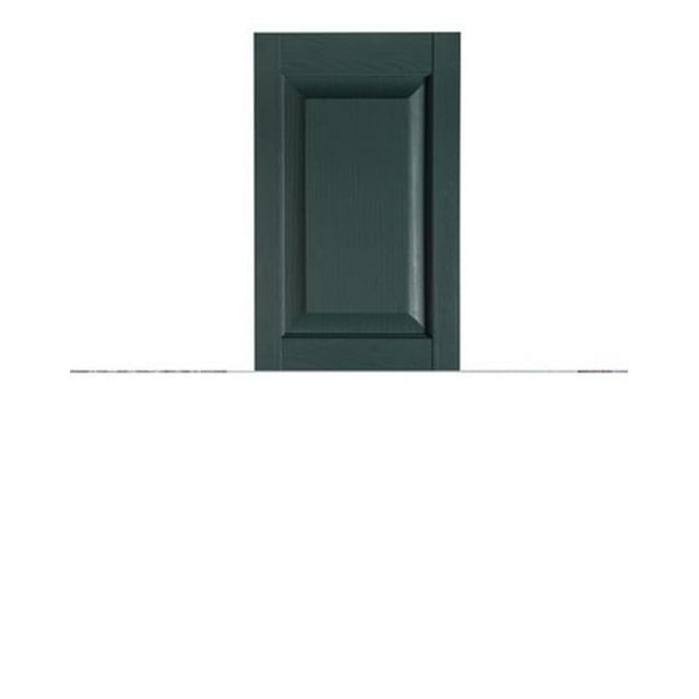 Perfect Shutters Premier Raised Panel Exterior Decorative Shutters, Heritage Green - 15 x 55 in.