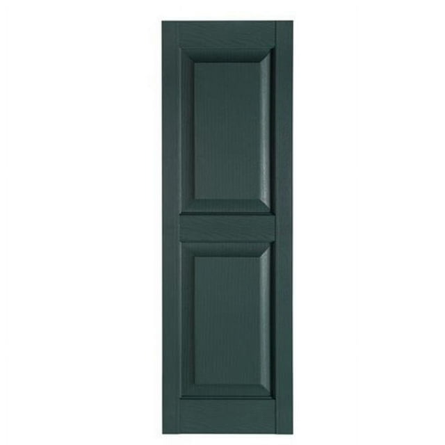 Perfect Shutters Premier Raised Panel Exterior Decorative Shutters, Heritage Green - 15 x 71 in.