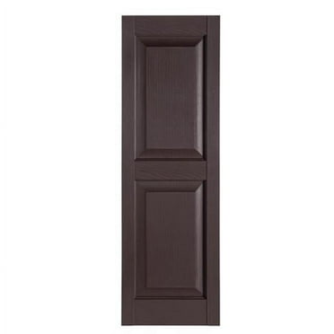 Perfect Shutters  Premier Raised Panel Exterior Decorative Shutters Sienna Brown - 15 x 63 in.