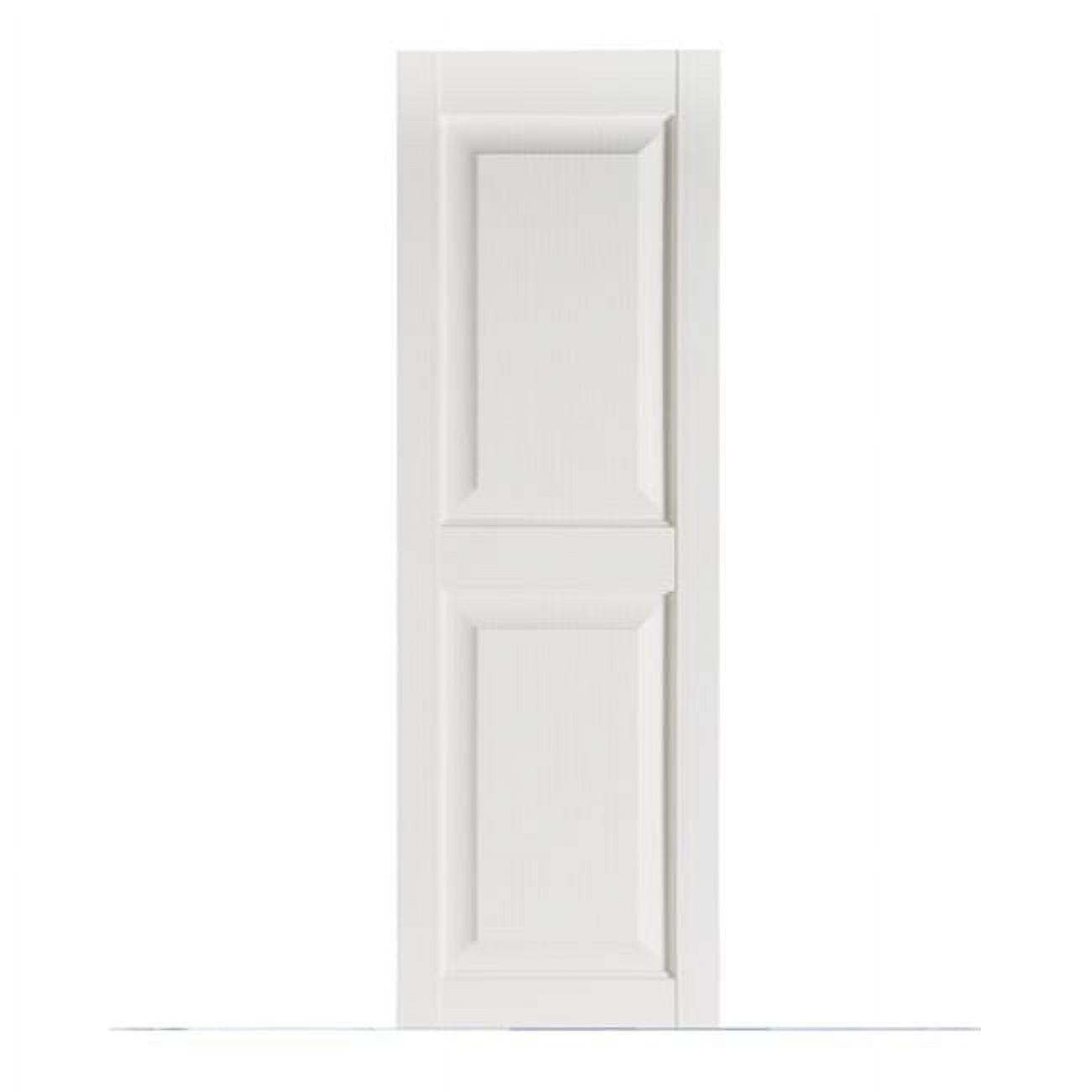 White Polypropylene Raised Panel Exterior Shutters, 15 x 67 in