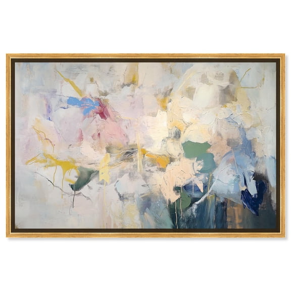 Perfect Situation Canvas Pastel Abstract Art by Art Remedy, Gold Frame, 36" x 24"