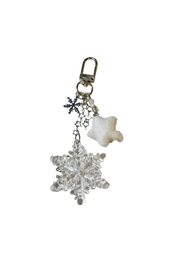 Perfect Snowflake Beaded Keychain Winter Featuring Lovely Accent Multifunctional for Daily Use
