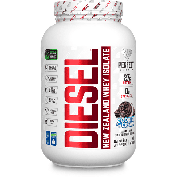 Perfect Sports Diesel, New Zealand Whey Isolate, Cookies 'n Cream, 2 lbs (908 g)