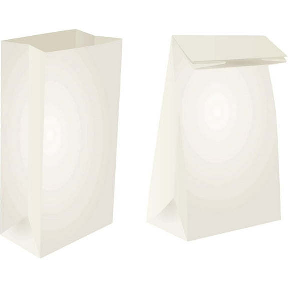 Perfect Stix 4lb Kraft White Paper Bags - Pack of 125ct (Kraft White Bag 4lb-Pack of 125ct