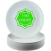 Perfect Stix 9 inch Paper Plates. Pack of 100 Count Paper Plates. Made In the USA., White