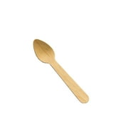 Perfect Stix Green Spoon 110 Birchwood Compostable Cutlery Taster Spoon with Concave, 4-1/2" Length Pack of 1,000