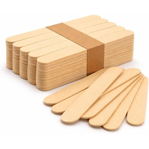 Perfect Stix- Jumbo Wooden Craft Sticks, 6 Inch Natural Birchwood Craft Sticks for DIY Projects, Classroom Activities, Waxing, and Crafts Pack of 100