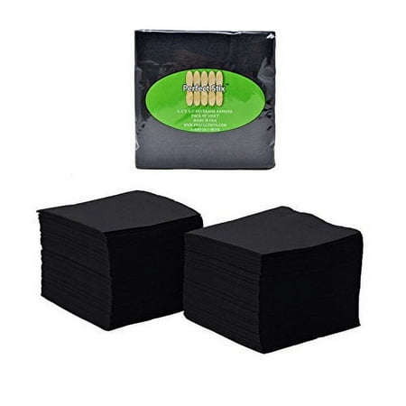 Perfect Stix Paper Cocktail Beverage Napkins, 2-Ply, Black (Pack of 100)