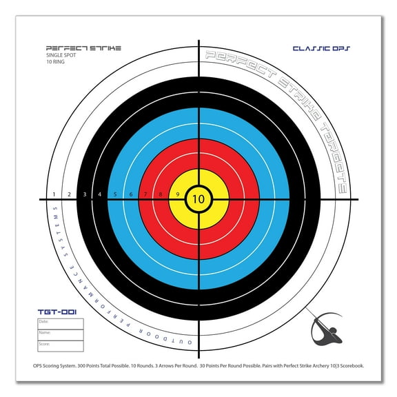 Perfect Strike ARCHERY SYSTEM Targets. CLASSIC OPS No. 001. Single Spot. 12" x 12". (24 Targets.)
