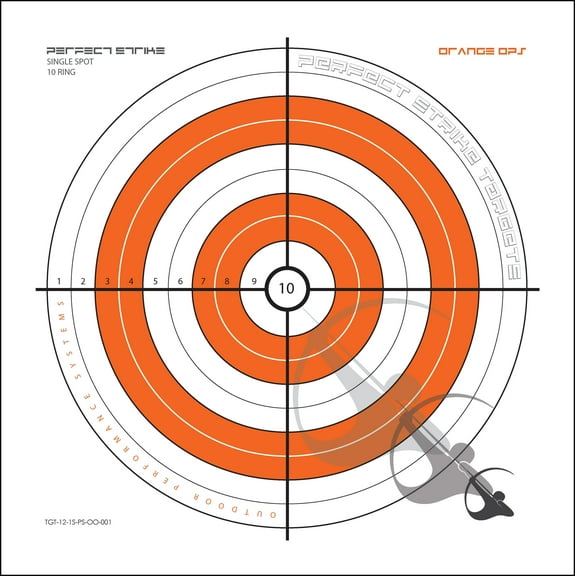 Perfect Strike ARCHERY Targets. ORANGE OPS No. 001. Single Spot Targets. 12" x 12". (12 Targets.)