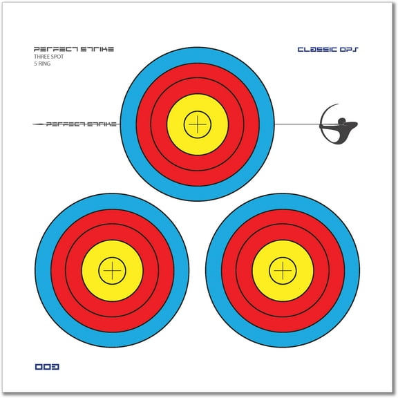 Perfect Strike Archery TARGETS. Classic OPS 003. Three Spot Targets. (12" x 12") (12 Targets)