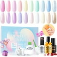 thumbnail image 1 of Perfect Summer Gel Nail Polish Kit, 20 Colors Gel Polish Macaron Soft Mist UV Nail Polish Gel Set with Glossy Base Top Coat Matte Coat, Manicure DIY Salon Nail Art Gift for Women Girls, 1 of 8