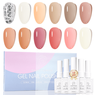 FZANEST Nude Gel Nail Polish LED UV Jelly Milky Transparent Sheer Natural  Color Gel Polish French Manicure Nail Art (Soft Clear Pink)