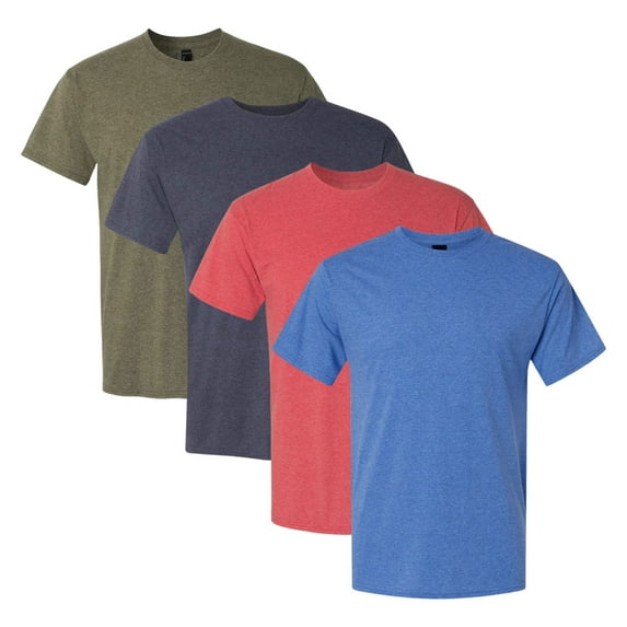 Perfect-T Triblend Bulk T-Shirt, 60/30/10 Polyester/US Cotton/Rayon Assorted Short Sleeve Crewneck Tees (Dark Color 4 Pack, 2XL)