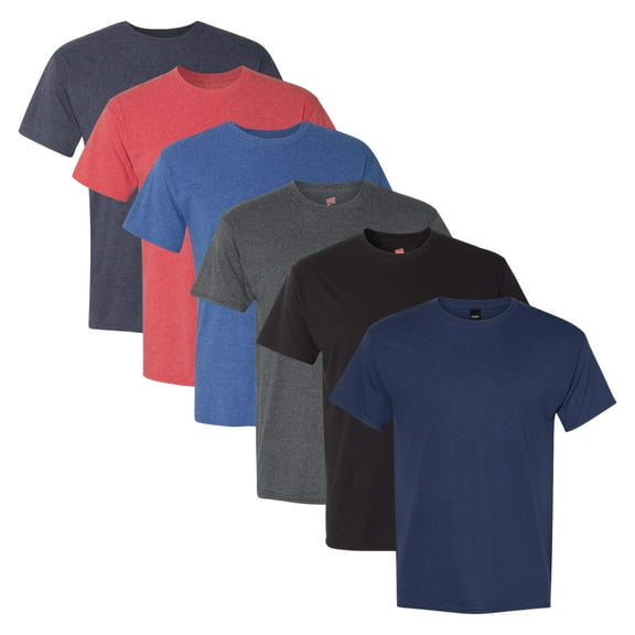 Perfect-T Triblend Bulk T-Shirt, 60/30/10 Polyester/US Cotton/Rayon Assorted Short Sleeve Crewneck Tees (Dark Color 6 Pack, XL)