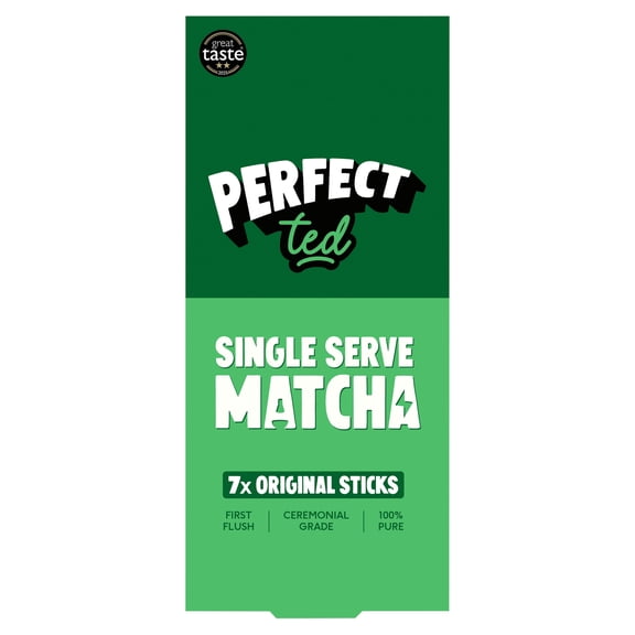 Perfect Ted Single Serve matcha Original Sticks 7x1.5g, Imported from Britain