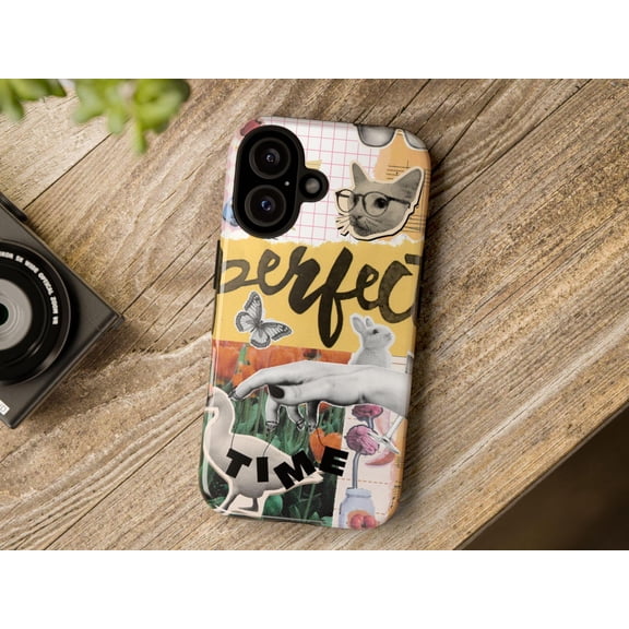 Perfect Time Collage Art Abstract Creative Phone Case 17 11 12 13 14 15 17 Pro Max