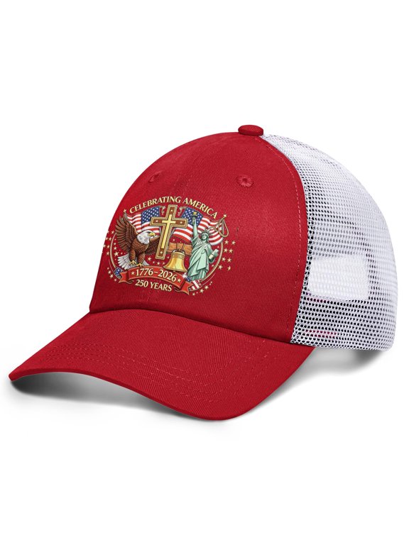 Perfect USA 250th Anniversary 1776-2026 Structured 6-Panel Baseball Cap Outdoor