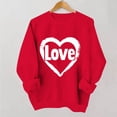 thumbnail image 1 of Perfect Valentine's Gift - Red Cozy Pullover Hoodie with Cute White Hearts for Girlfriend Red XL, 1 of 4