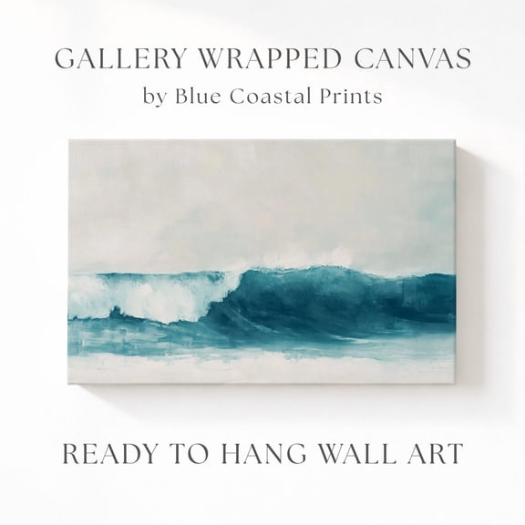 Perfect Wave Art Artwork Ocean Vintage Coastal Print Blue Water Ocean Decor Beach Home Wall Art Surf Print Minimalist Blue Art, Unframed Paper Print